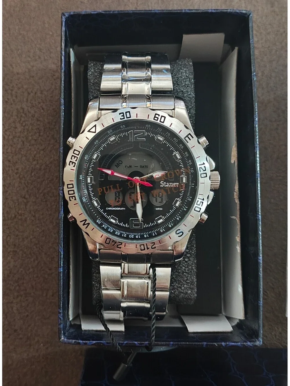 Stauer Compendium Hybrid Men's Watch (Model 19093) New In Box